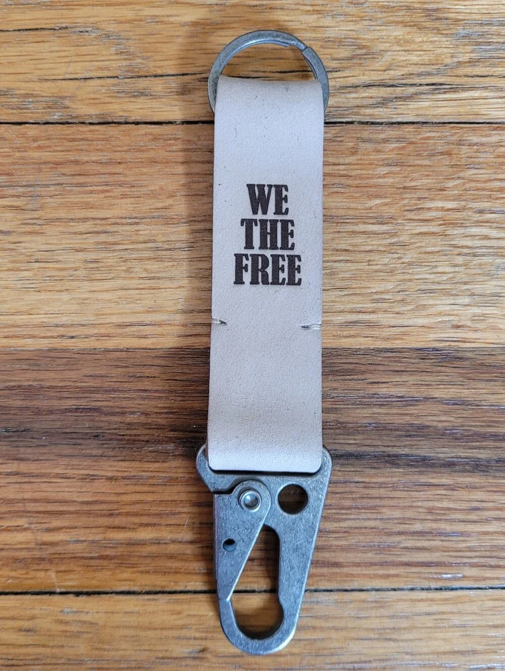 Free People We The Free Hooked Keyring Natural Leather Key Holder And Metal Clip